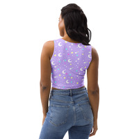 Starry Glitter Purple Crop Top - Thumbnail 10