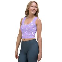 Starry Glitter Purple Crop Top - Thumbnail 18