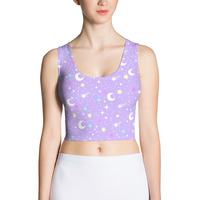 Starry Glitter Purple Crop Top - Thumbnail 21