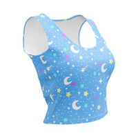 Starry Glitter Blue Crop Top - Thumbnail 1