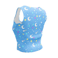 Starry Glitter Blue Crop Top - Thumbnail 2