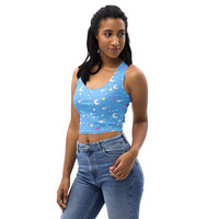 Starry Glitter Blue Crop Top - Thumbnail 8