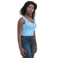 Starry Glitter Blue Crop Top - Thumbnail 12