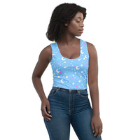 Starry Glitter Blue Crop Top - Thumbnail 15