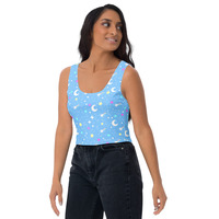 Starry Glitter Blue Crop Top - Thumbnail 16