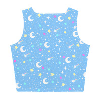 Starry Glitter Blue Crop Top - Thumbnail 24