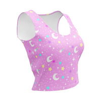 Starry Glitter Pink Crop Top - Thumbnail 1