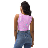 Starry Glitter Pink Crop Top - Thumbnail 10