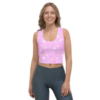 Starry Glitter Pink Crop Top - Thumbnail 20