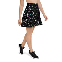 Starry Glitter Black Skater Skirt - Thumbnail 4
