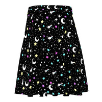 Starry Glitter Black Skater Skirt - Thumbnail 15