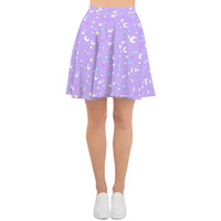 Starry Glitter Purple Skater Skirt - Thumbnail 14