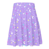 Starry Glitter Purple Skater Skirt - Thumbnail 15