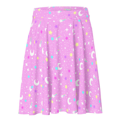 Starry Glitter Pink Skater Skirt