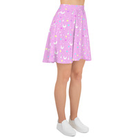 Starry Glitter Pink Skater Skirt - Thumbnail 1