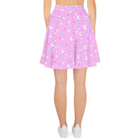 Starry Glitter Pink Skater Skirt - Thumbnail 3