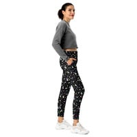 Starry Glitter Black Women's Joggers - Thumbnail 1