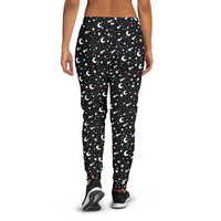 Starry Glitter Black Women's Joggers - Thumbnail 7