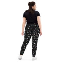 Starry Glitter Black Women's Joggers - Thumbnail 10