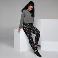 Starry Glitter Black Women's Joggers - Thumbnail 11