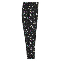 Starry Glitter Black Women's Joggers - Thumbnail 15