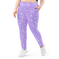Starry Glitter Purple Women's Joggers - Thumbnail 5
