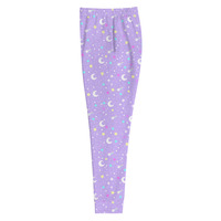 Starry Glitter Purple Women's Joggers - Thumbnail 14