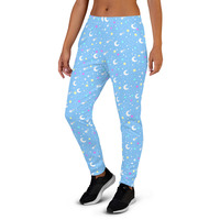 Starry Glitter Blue Women's Joggers - Thumbnail 6