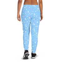 Starry Glitter Blue Women's Joggers - Thumbnail 7
