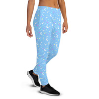 Starry Glitter Blue Women's Joggers - Thumbnail 12