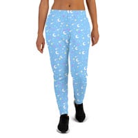 Starry Glitter Blue Women's Joggers - Thumbnail 13