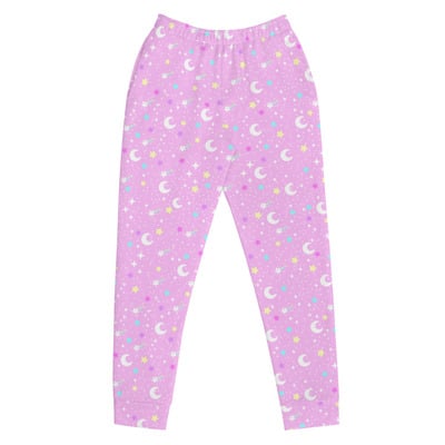 Starry glitter pink women's joggers