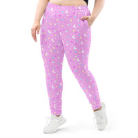 Starry Glitter Pink Women's Joggers - Thumbnail 5