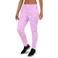 Starry Glitter Pink Women's Joggers - Thumbnail 6