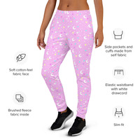 Starry Glitter Pink Women's Joggers - Thumbnail 9