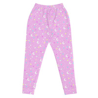 Starry Glitter Pink Women's Joggers - Thumbnail 16