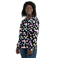Starry Party Black Unisex Sweatshirt - Thumbnail 1