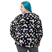 Starry Party Black Unisex Sweatshirt - Thumbnail 3