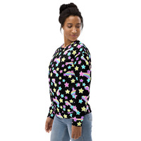 Starry Party Black Unisex Sweatshirt - Thumbnail 5