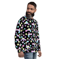 Starry Party Black Unisex Sweatshirt - Thumbnail 11