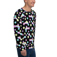 Starry Party Black Unisex Sweatshirt - Thumbnail 17