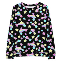 Starry Party Black Unisex Sweatshirt - Thumbnail 23