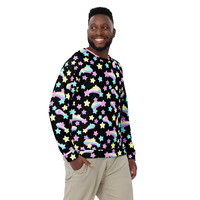 Starry Party Black Unisex Sweatshirt - Thumbnail 24