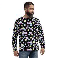 Starry Party Black Unisex Sweatshirt - Thumbnail 28