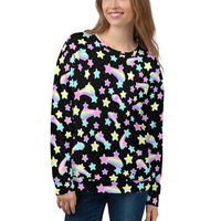 Starry Party Black Unisex Sweatshirt - Thumbnail 32