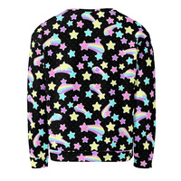 Starry Party Black Unisex Sweatshirt - Thumbnail 35