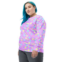 Starry Party Purple Unisex Sweatshirt - Thumbnail 2