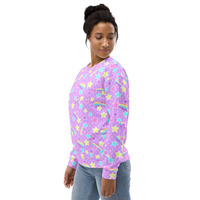 Starry Party Purple Unisex Sweatshirt - Thumbnail 5