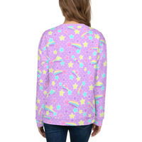 Starry Party Purple Unisex Sweatshirt - Thumbnail 9