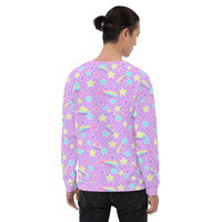 Starry Party Purple Unisex Sweatshirt - Thumbnail 13